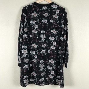 Love‎ Reign Dress Black Floral Contrast Racer Stripes Knee Length Size Small